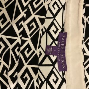 Ralph Lauren Black and White Geometric Skirt